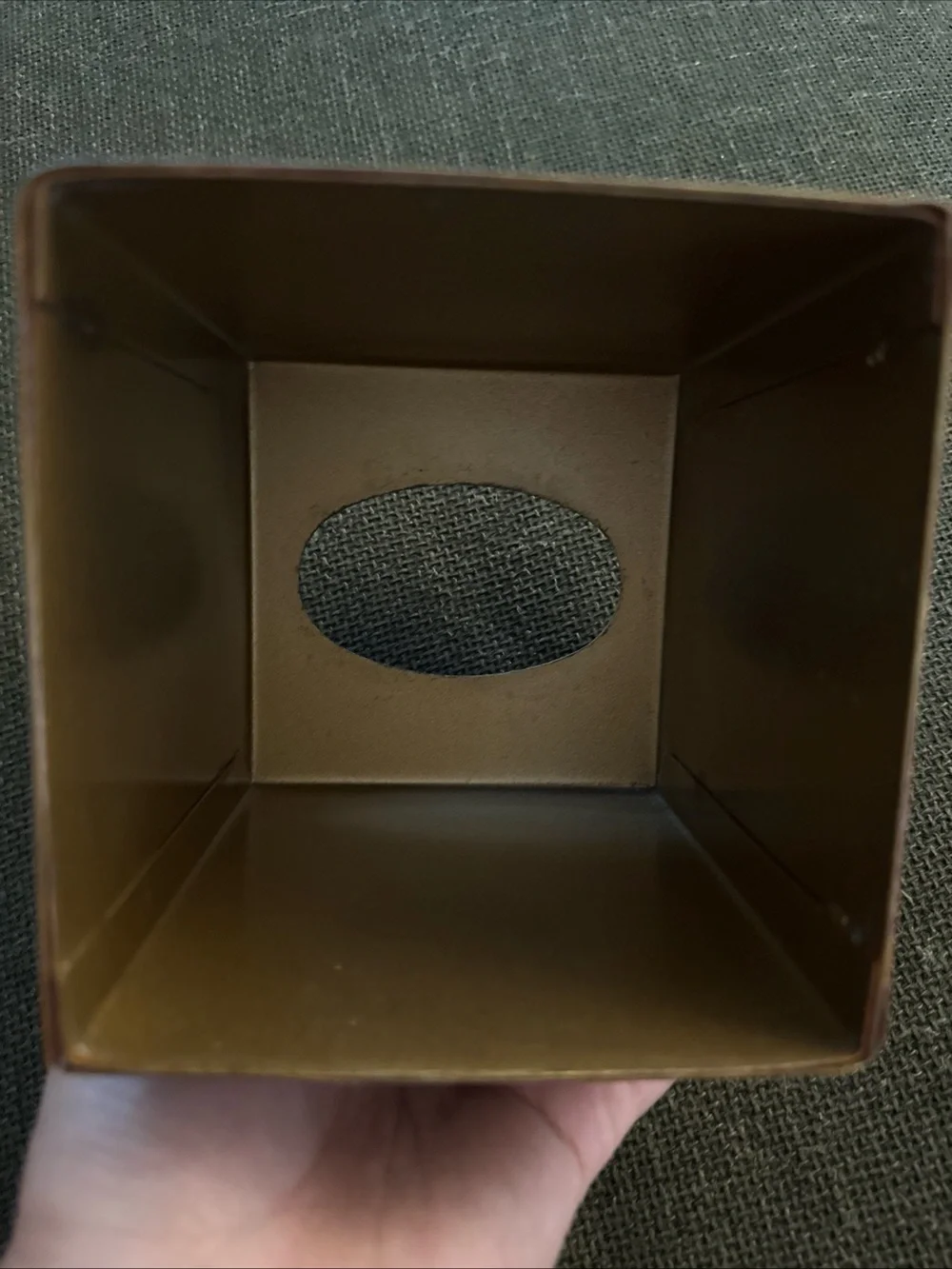 Square Metal Tissue Box Cover in Aged Bronze Finish